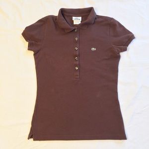 Lacoste Tops - Lacoste Brown Slim Fit Stretch Polo Size 4 Lacoste Tops - Lacoste Brown Slim Fit Stretch Polo Size 4